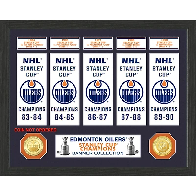 Highland Mint Edmonton Oilers 15" x 12" Stanley Cup Banner Collection - Photo