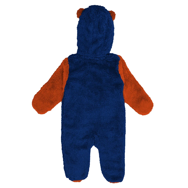 Infant & Newborn Outerstuff Royal Edmonton Oilers Stay Napping Fleece Bunting Full-Zip Sleeper