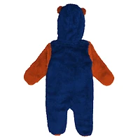 Infant & Newborn Outerstuff Royal Edmonton Oilers Stay Napping Fleece Bunting Full-Zip Sleeper