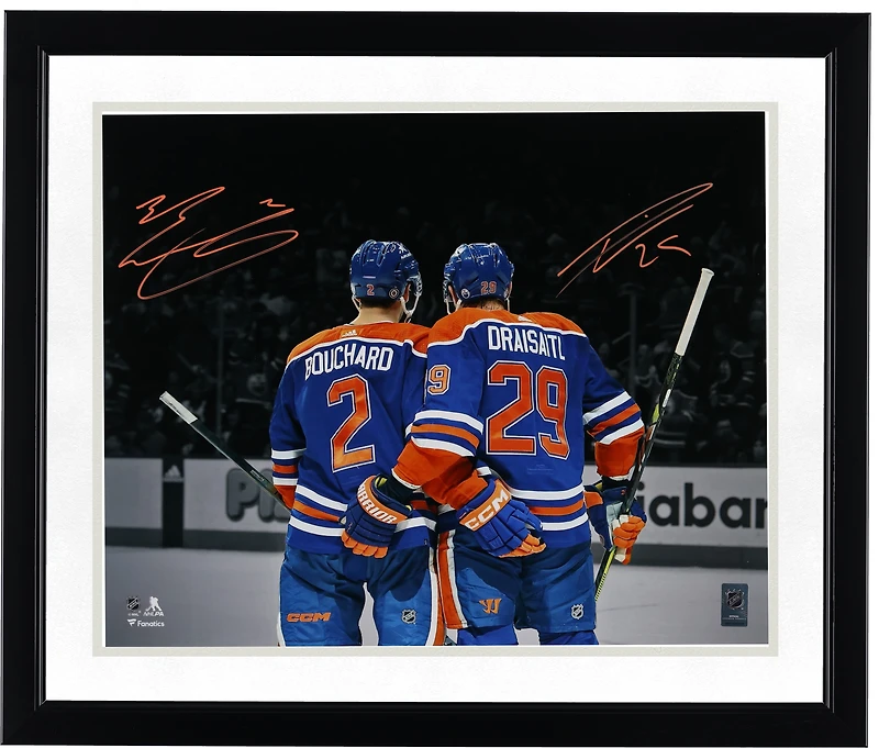 Leon Draisaitl & Evan Bouchard Edmonton Oilers Autographed 16" x 20" Celebration Photograph