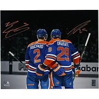 Leon Draisaitl & Evan Bouchard Edmonton Oilers Autographed 16" x 20" Celebration Photograph