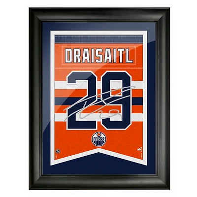 Leon Draisaitl Edmonton Oilers 12 `` x 16 '' Replica Autograph Player - Bannière