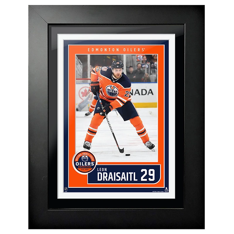Leon Draisaitl Edmonton Oilers - 12'' x 16'' Jersey Block Design Framed Photo