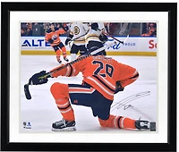 Photo de célébration de but autographiée par Leon Draisaitl des Oilers d'Edmonton (16 po x 20 po)