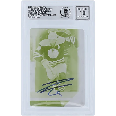 Leon Draisaitl Edmonton Oilers Autographed 2020-21 Upper Deck UD '05-06 Tribute Yellow Printing Plate #T-28 #1/1 Beckett Fanatics Witnessed Authenticated 10 Card 