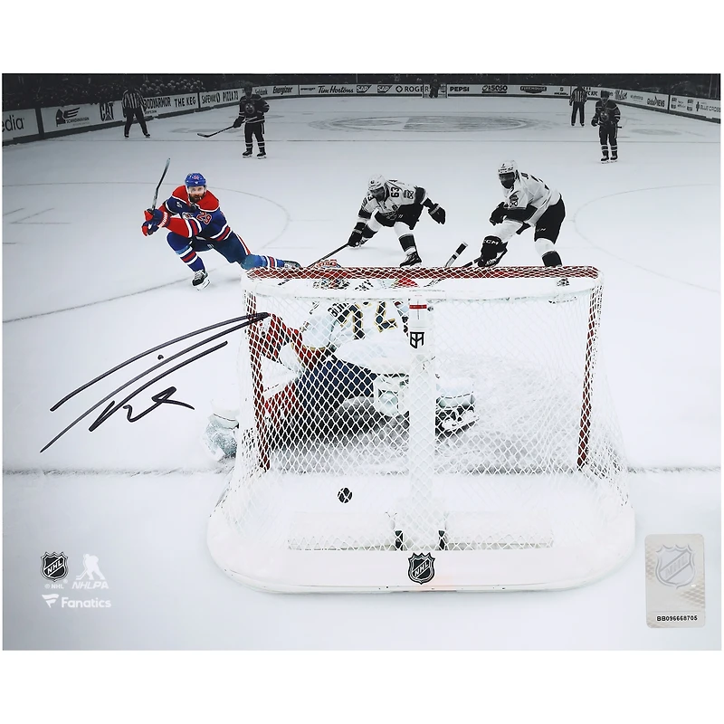 Leon Draisaitl Edmonton Oilers Autographed 8" x 10" 2025 Stanley Cup Final Game 1 Overtime Goal Spotlight Photograph