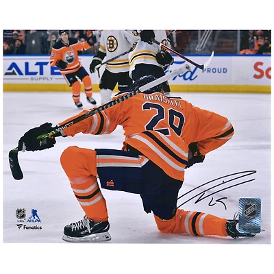 Leon Draisaitl Edmonton Oilers Autographed 8" x 10" Goal Celebration Photograph
