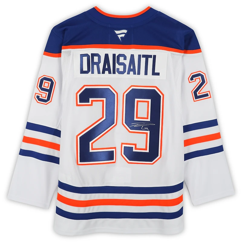 Maillot Fanatics blanc autographié par Leon Draisaitl des Oilers d'Edmonton