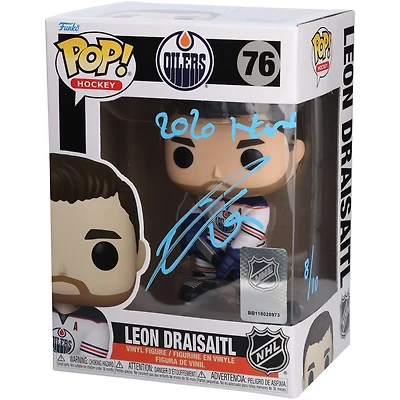 Leon Draisaitl Edmonton Oilers Autographed White Jersey Funko Pop! Vinyl Figure with "2020 Hart" Inscription - Limited Edition of 10