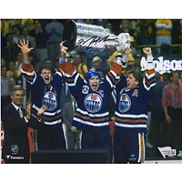 Mark Messier Edmonton Oilers Autographié 8" x 10" Photographie de la Coupe Raising
