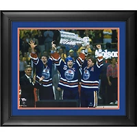 Mark Messier Edmonton Oilers Framed Autographed 16" x 20" Raising Cup Photograph