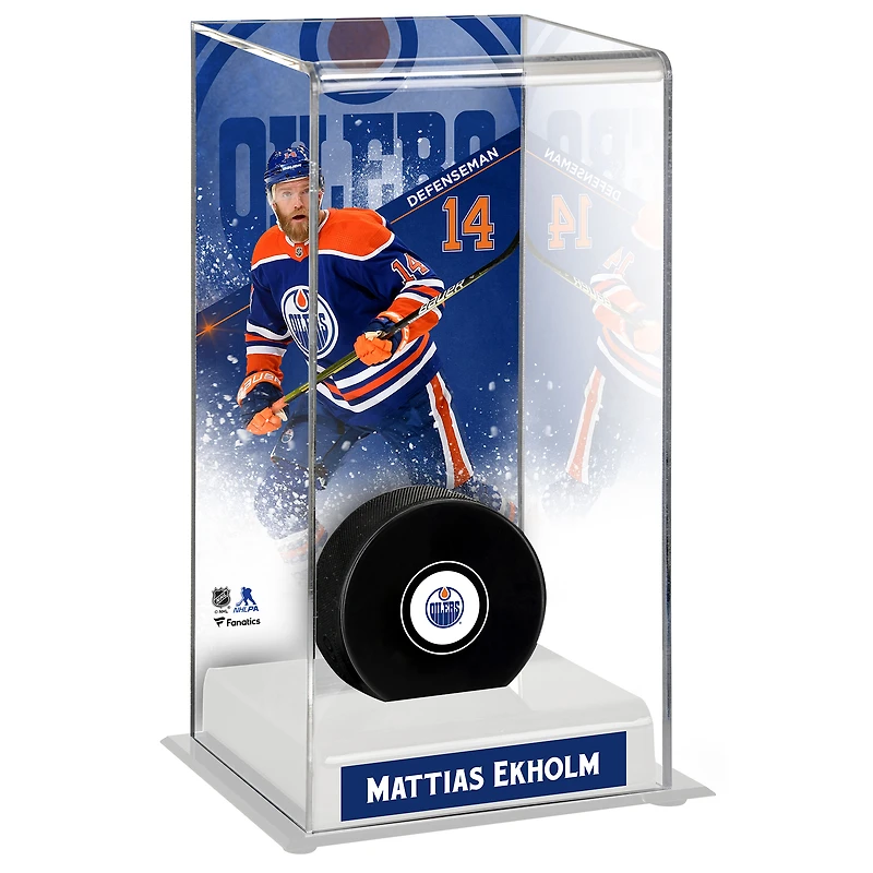 Vitrine de luxe pour rondelles de hockey hautes des Oilers d'Edmonton Mattias Ekholm