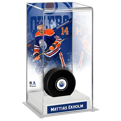 Vitrine de luxe pour rondelles de hockey hautes des Oilers d'Edmonton Mattias Ekholm