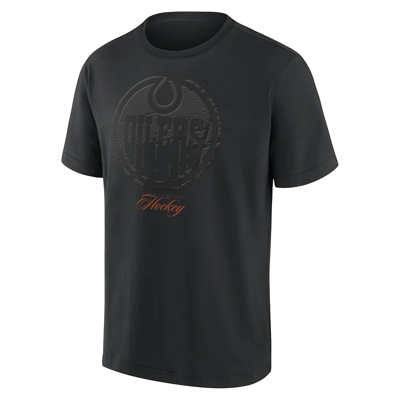 Men’s Fanatics Edmonton Oilers Blackout Heavyweight T-Shirt