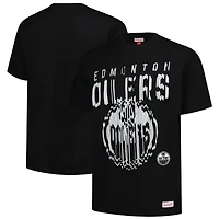 Men's Mitchell & Ness  Black Edmonton Oilers Puff Oversized T-Shirt