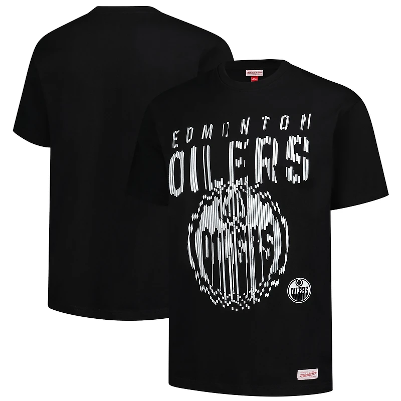 Men's Mitchell & Ness Black Edmonton Oilers Puff Oversized T-Shirt