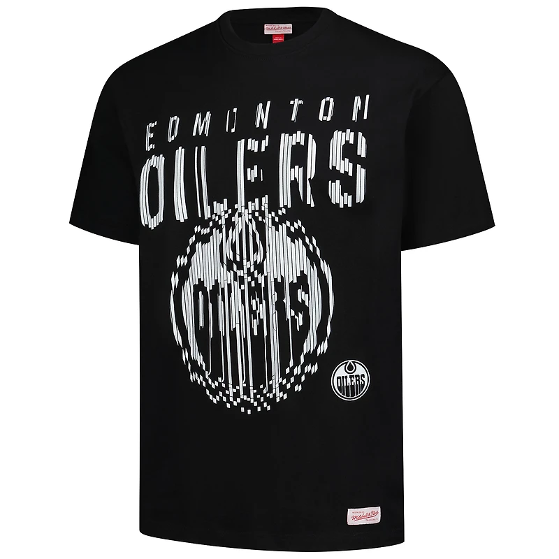 Men's Mitchell & Ness  Black Edmonton Oilers Puff Oversized T-Shirt