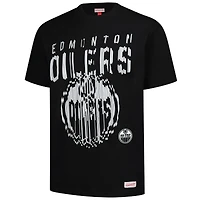 Men's Mitchell & Ness  Black Edmonton Oilers Puff Oversized T-Shirt