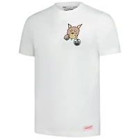 T-shirt en peluche blanc Mitchell & Ness pour homme avec logo des Oilers d'Edmonton