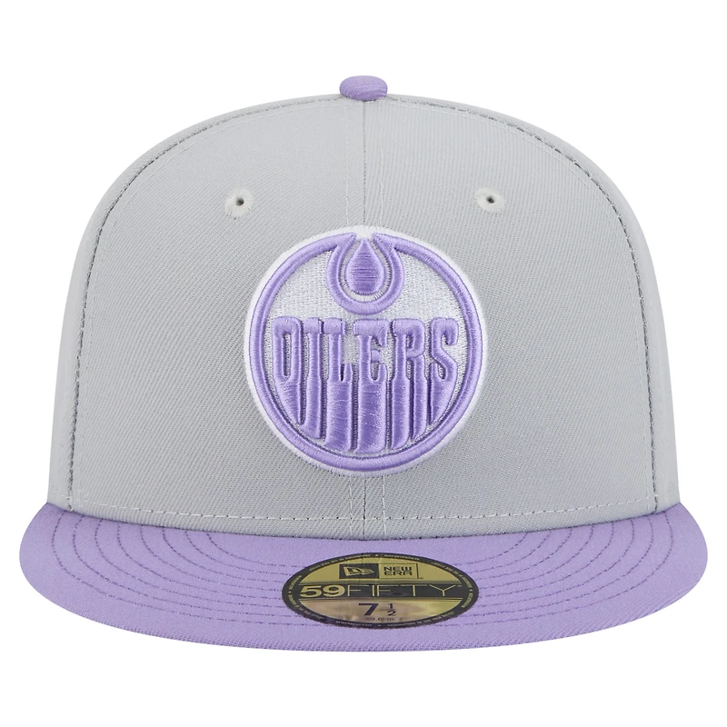 Men's New Era Gray/Light Edmonton Oilers Color Pack Two-Tone 59FIFTY Fitted Hat
