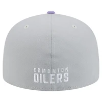 Men's New Era Gray/Light Edmonton Oilers Color Pack Two-Tone 59FIFTY Fitted Hat