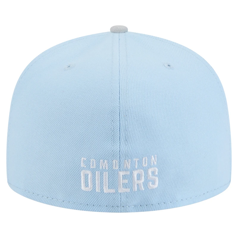 Men's New Era  Light Blue/Gray Edmonton Oilers Color Pack Two-Tone 59FIFTY Fitted Hat