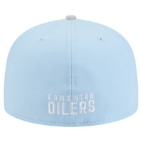 Men's New Era  Light Blue/Gray Edmonton Oilers Color Pack Two-Tone 59FIFTY Fitted Hat