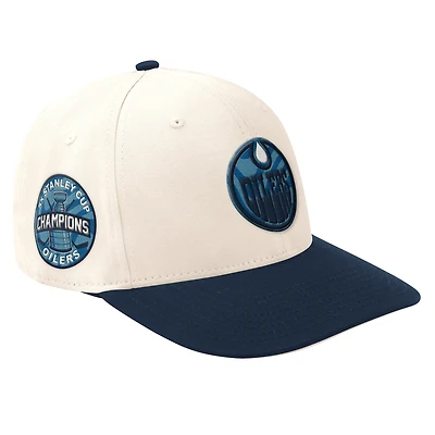 Men's Starter  White Edmonton Oilers Blue Wave Classic Starfit Adjustable Hat