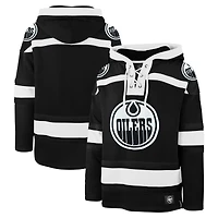 Chandail à capuchon lacets noir '47 pour hommes des Oilers d'Edmonton Ice
