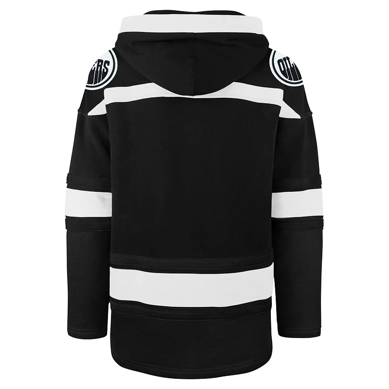Chandail à capuchon lacets noir '47 pour hommes des Oilers d'Edmonton Ice