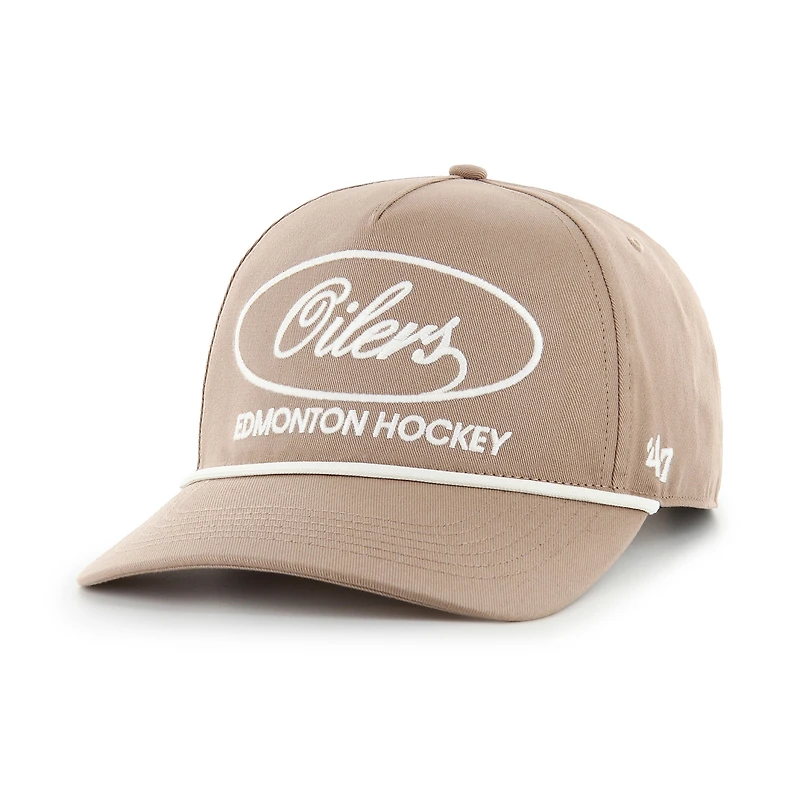 Casquette ajustable Edmonton Oilers Foundational Hitch marron '47 pour homme
