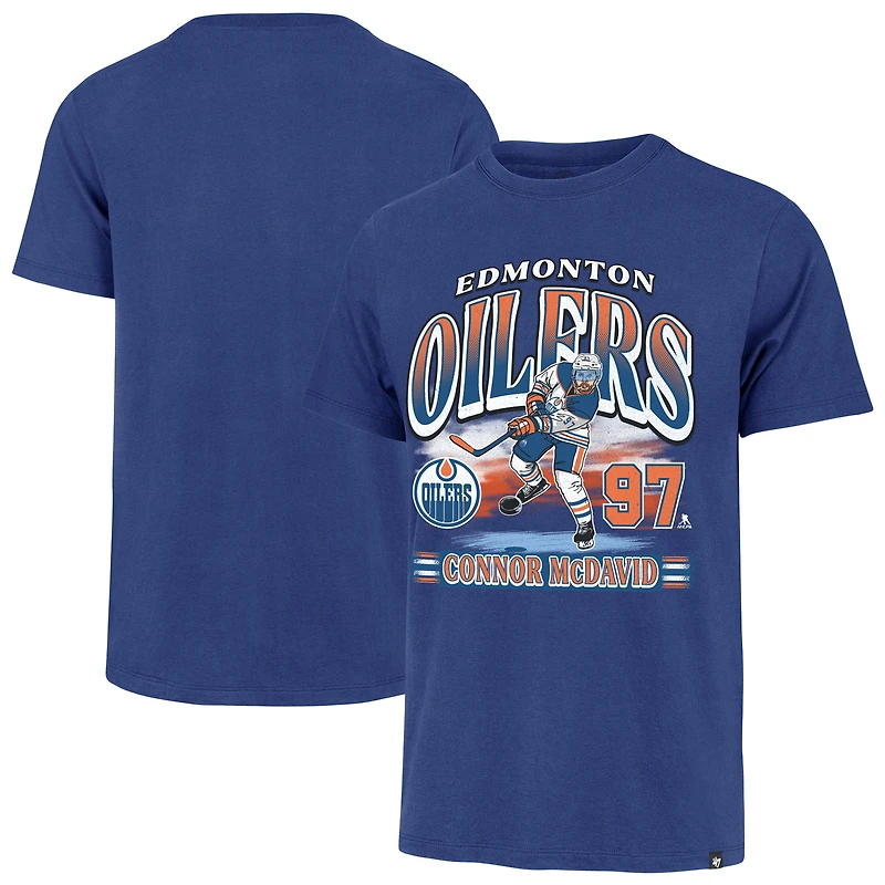 T-shirt pour homme Connor McDavid Royal Edmonton Oilers Franklin avec nom et numéro de joueur