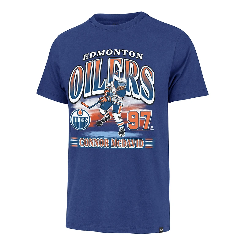 T-shirt pour homme Connor McDavid Royal Edmonton Oilers Franklin avec nom et numéro de joueur