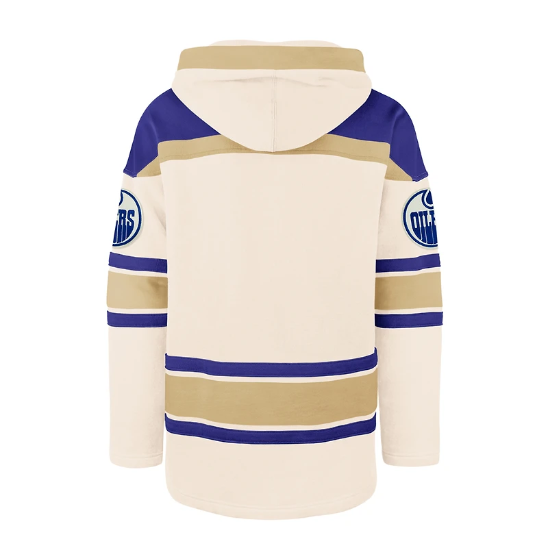 Sweat à capuche en polaire Nilley Superior Lacer crème pour homme, modèle '47 Edmonton Oilers