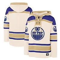 Sweat à capuche en polaire Nilley Superior Lacer crème pour homme, modèle '47 Edmonton Oilers