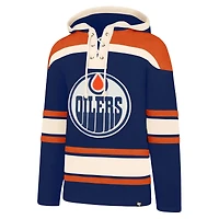 Pull polaire à capuche Edmonton Oilers bleu marine « 47 » pour homme