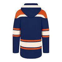 Men's '47 Navy Edmonton Oilers Lacer Fleece Pullover - Hoodie