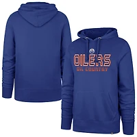 Men's '47 Royal Edmonton Oilers Byline Headline Pullover Hoodie
