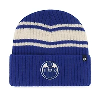 Men's '47  Royal Edmonton Oilers Harbor Stripe Cuffed Knit Hat