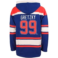 Chandail à capuchon '47 Wayne Gretzky Navy Edmonton Oilers Lacer Player Name & Number pour hommes