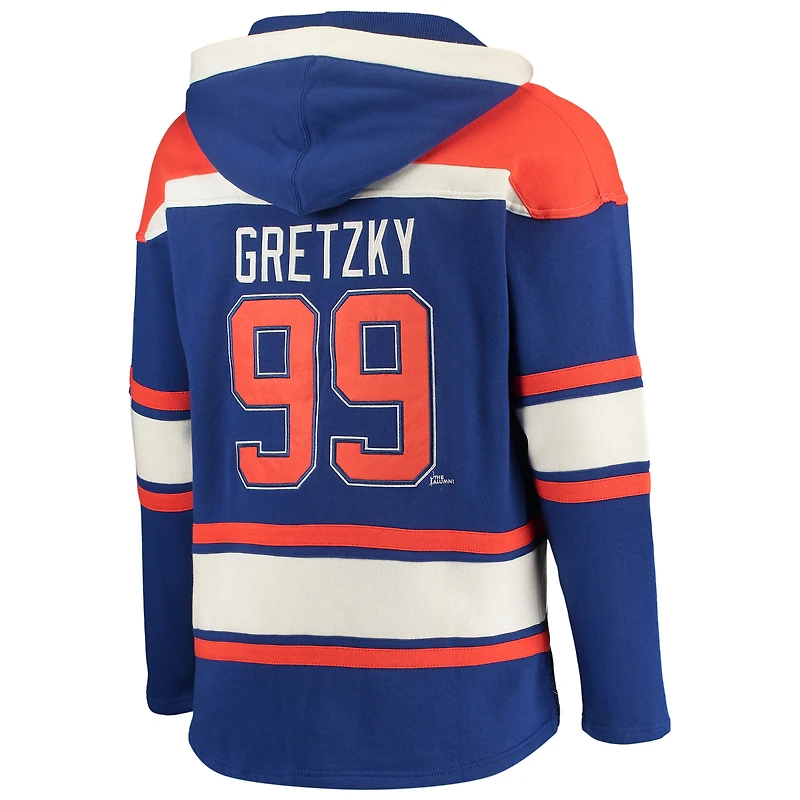 Chandail à capuchon Lacer '47 Wayne Gretzky Royal Edmonton Oilers pour homme
