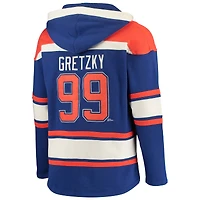 Chandail à capuchon Lacer '47 Wayne Gretzky Royal Edmonton Oilers pour homme