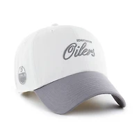 Men's '47  White/Gray Edmonton Oilers Foundational Two-Toned Clean Up Adjustable Hat