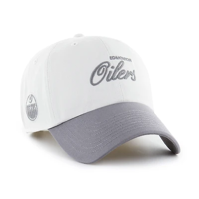 Men's '47  White/Gray Edmonton Oilers Foundational Two-Toned Clean Up Adjustable Hat