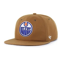 Men's Carhartt x '47 Brown Edmonton Oilers Captain Snapback Hat