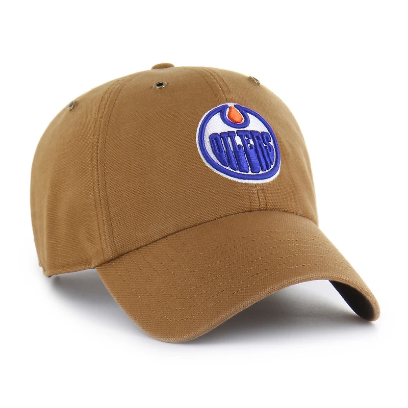 Casquette ajustable Carhartt x '47 marron Edmonton Oilers Clean Up pour homme