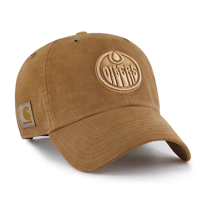Men's Carhartt x '47 Brown Edmonton Oilers Dyed Clean Up Adjustable Hat