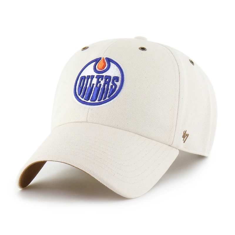 Men's Carhartt x '47 Natural Edmonton Oilers Undyed Clean Up Adjustable Hat