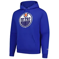 Men's Champion Royal Edmonton Oilers Primary Logo 1-Hit Pullover Hoodie