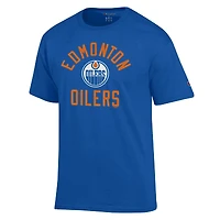 Men's Champion  Royal Edmonton Oilers Primary Logo Jersey T-Shirt